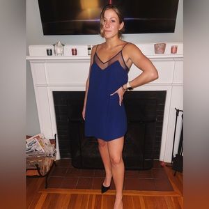 Blue Lulu’s Mini Dress with Sheer Detailing